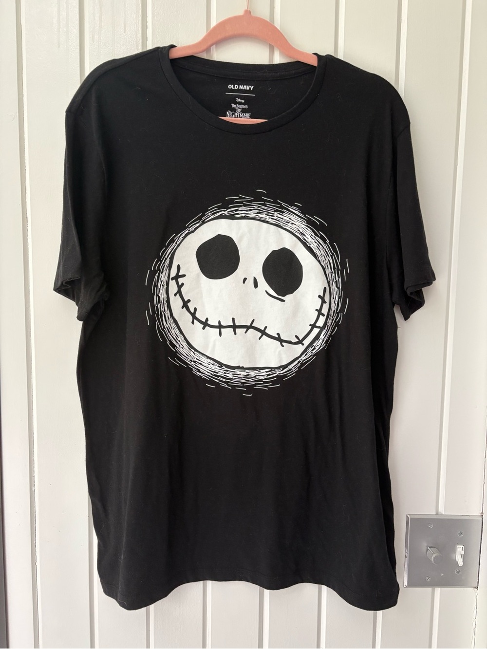 Old Navy Black Short-Sleeve Tee with Jack Skellington Graphic